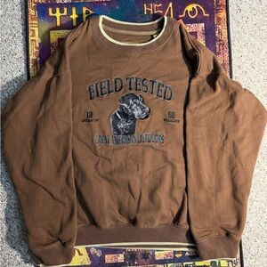 Vintage Outdoor Life Field Tested Dog Embroidered Grandma Crew Neck